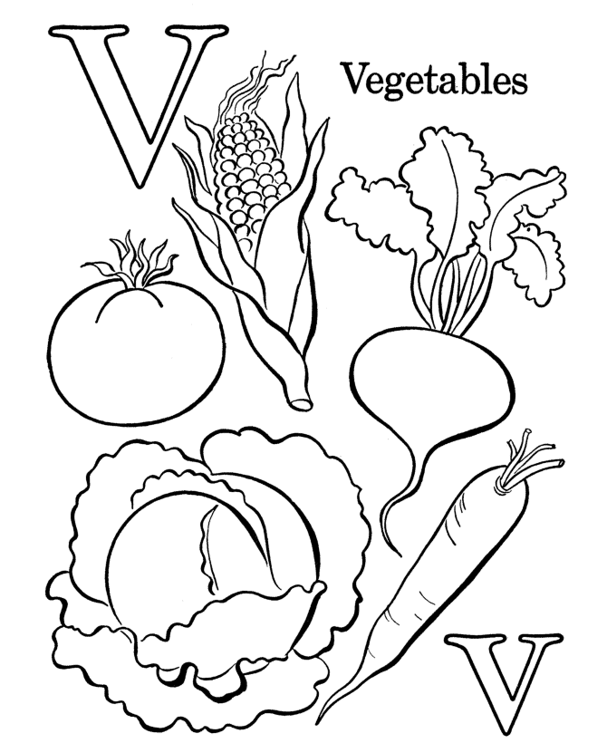 Farm Alphabet ABC Coloring page | Letter V