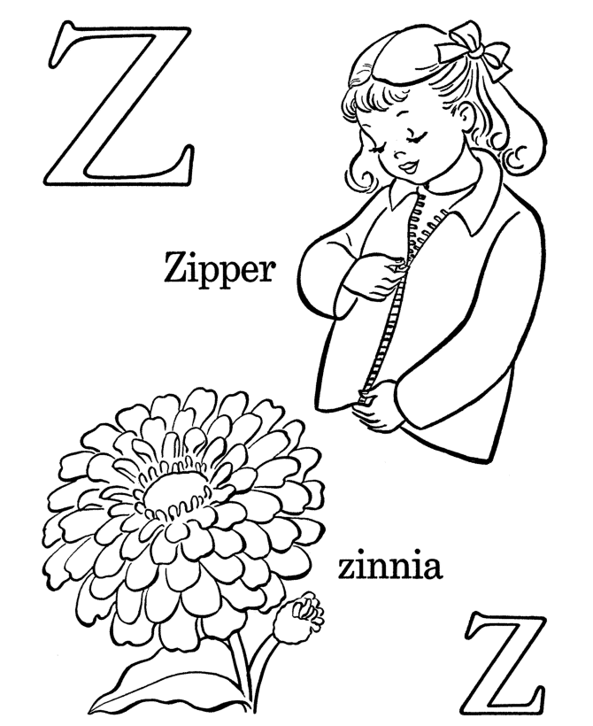 Farm Alphabet ABC Coloring page | Letter Z