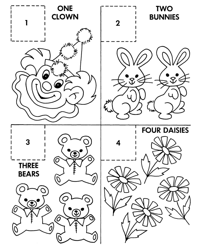 Counting Activity Sheet | Count and Paste 1-4