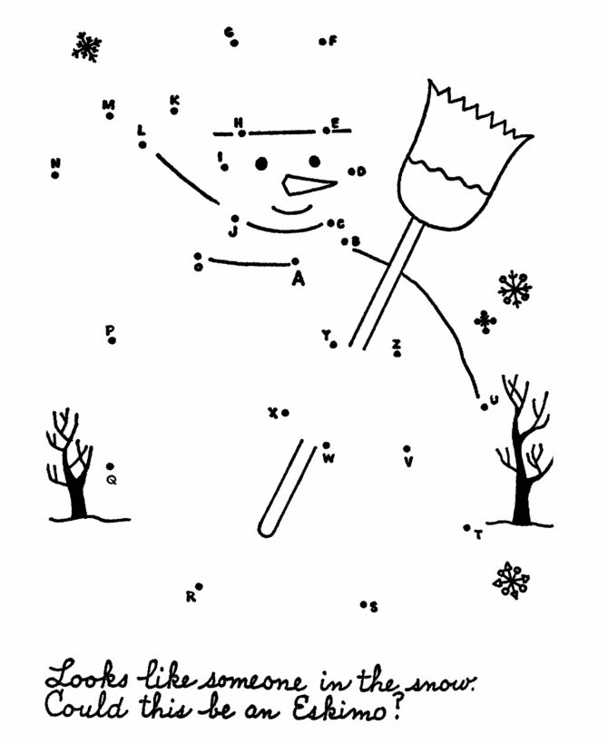 Dot-to-Dot Activity Page | Snowman