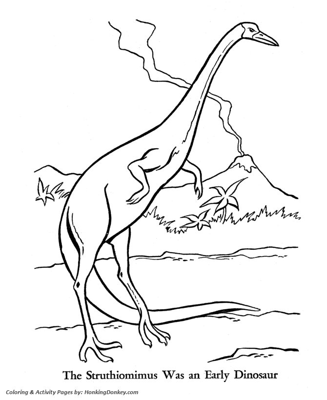 Struthiomimus - Dinosaur Coloring page