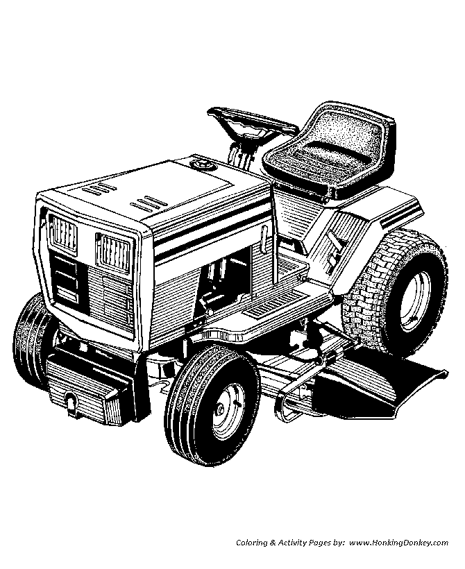 Farm equipment coloring page |Lawn Mower