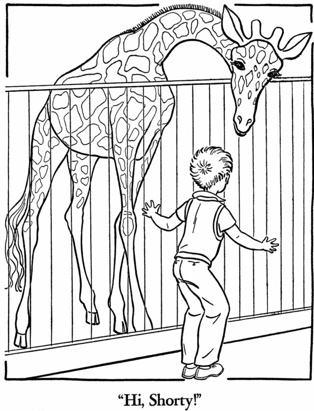 Zoo animal coloring page | Giraffe Exhibit