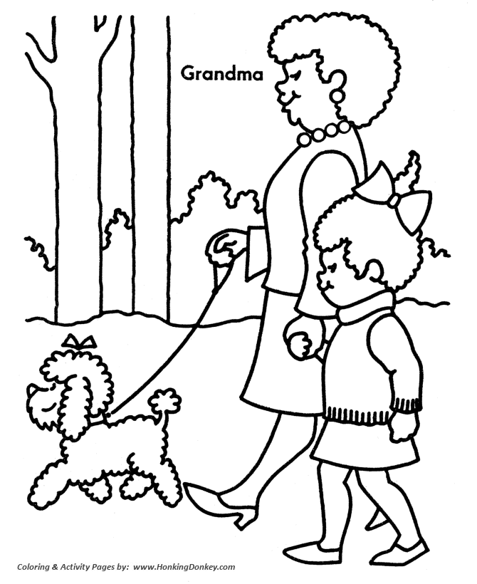 Grandparents Day Coloring Pages - Grandma shows me things