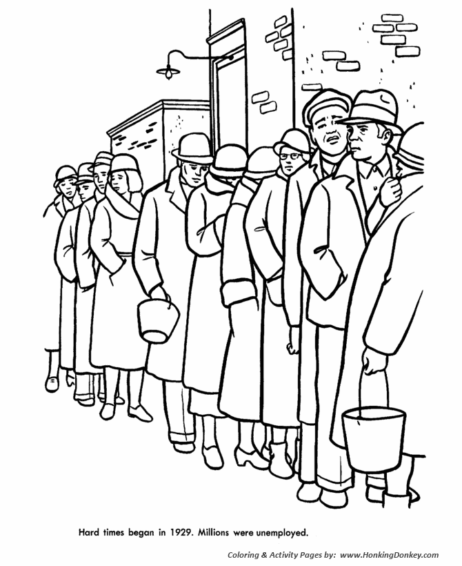 Labor Day Coloring Pages - Labor History - Depression