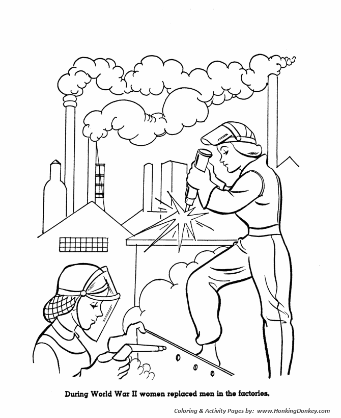 Labor Day Coloring Pages - Labor History - Women in the workforce