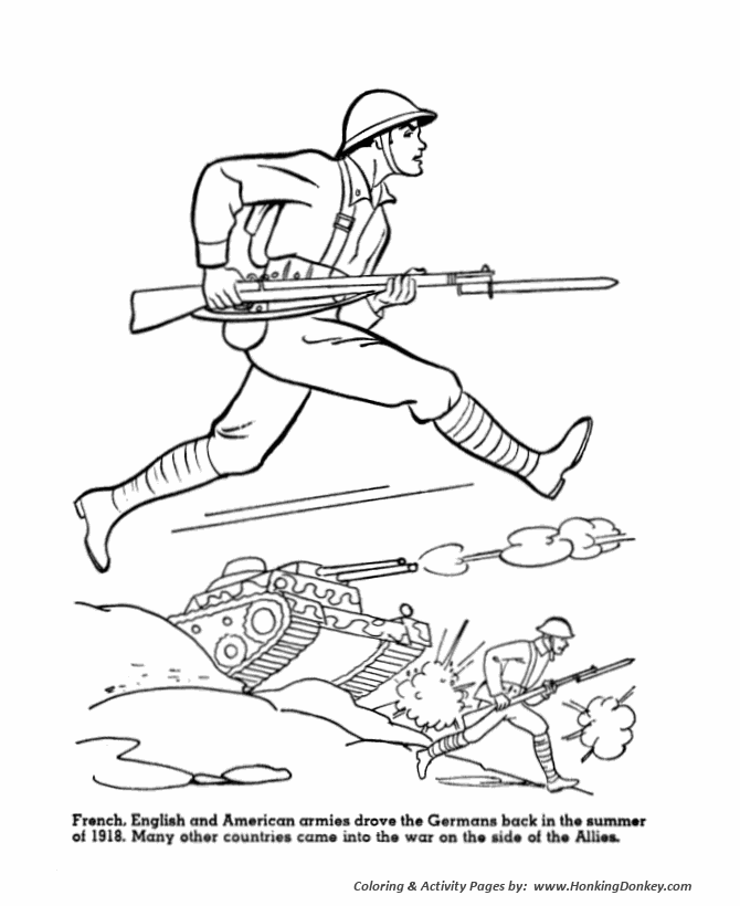 Veterans  Day Coloring Pages - World War I - US Veterans