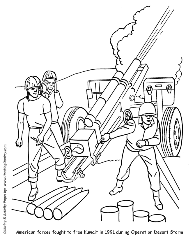 Veterans  Day Coloring Pages - Gulf War I - Desert Storm - Veterans