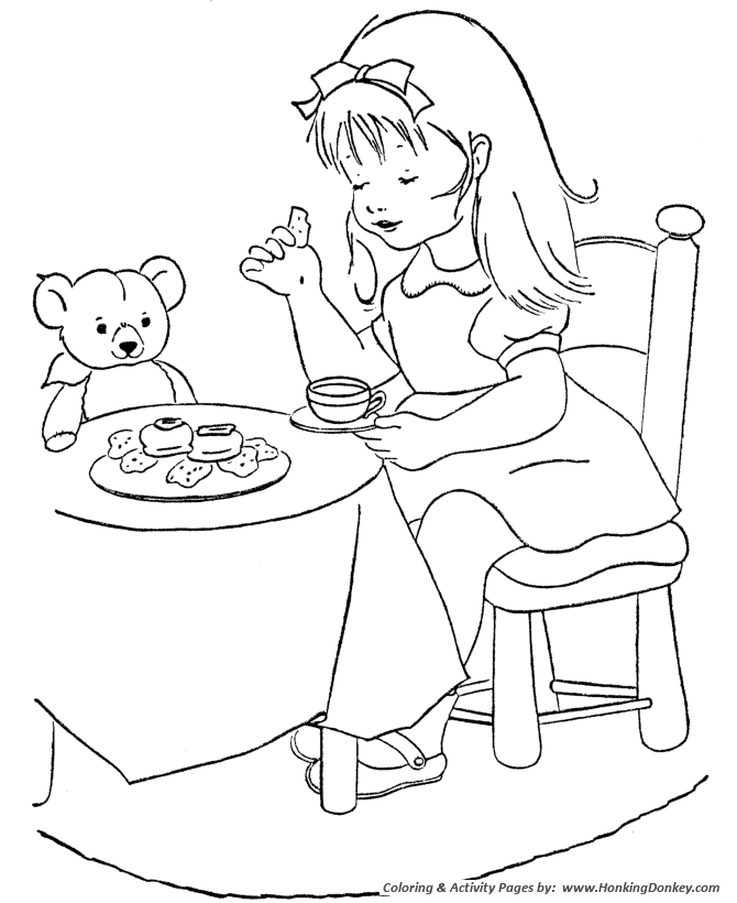 Birthday Coloring pages | Birthday with teddy bear