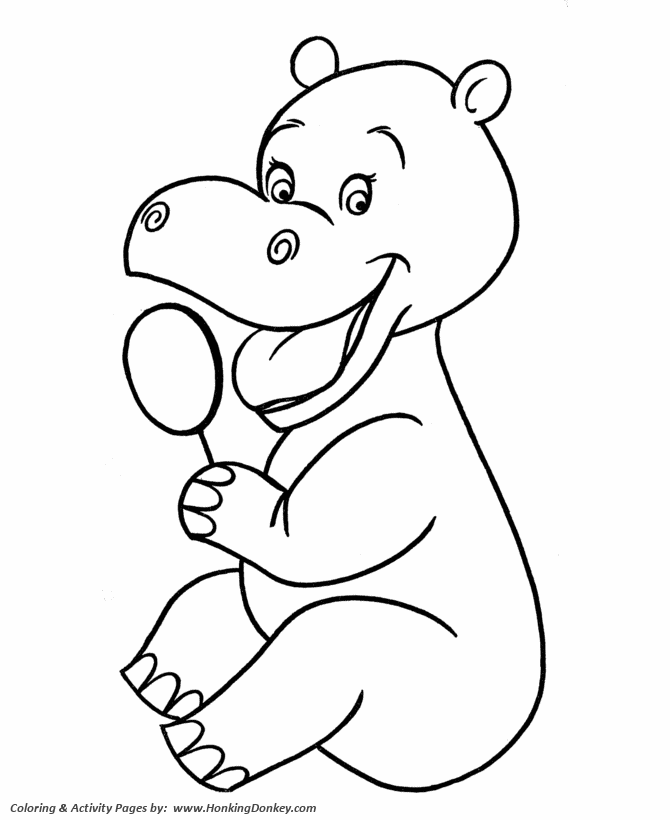 Pre-K Coloring pages | Hippopotamus
