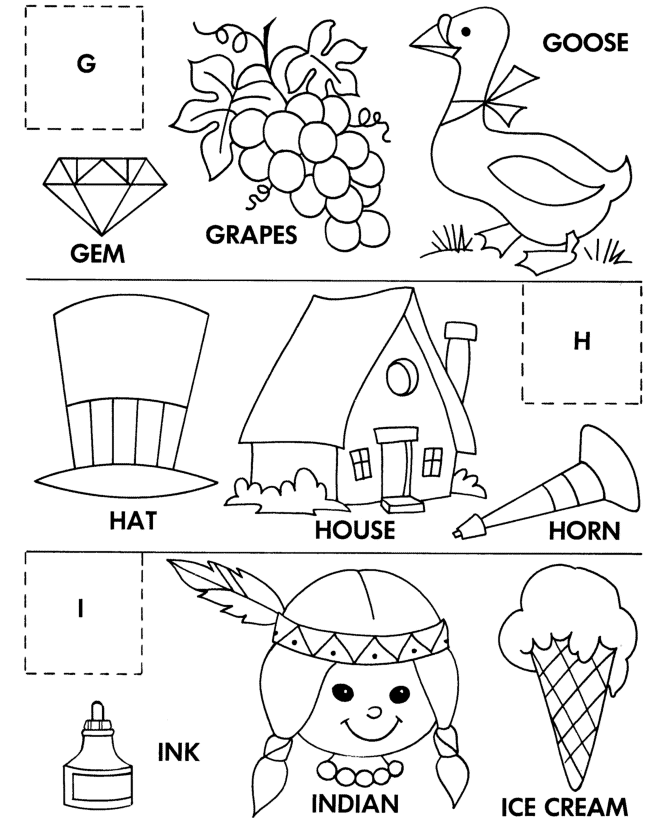 ABC Alphabet Matching Activity Sheet | Cut and paste G-H-I 