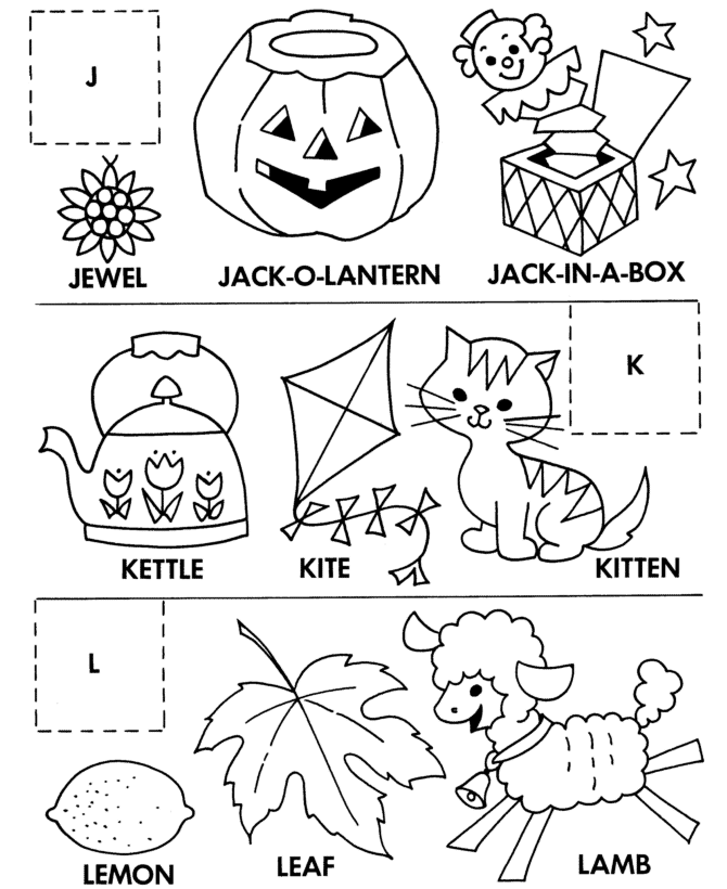 ABC Alphabet Matching Activity Sheet | Cut and paste J-K-L 