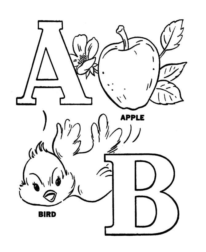 ABC Pre-K Coloring Activity Sheet | Alphabet A-B 