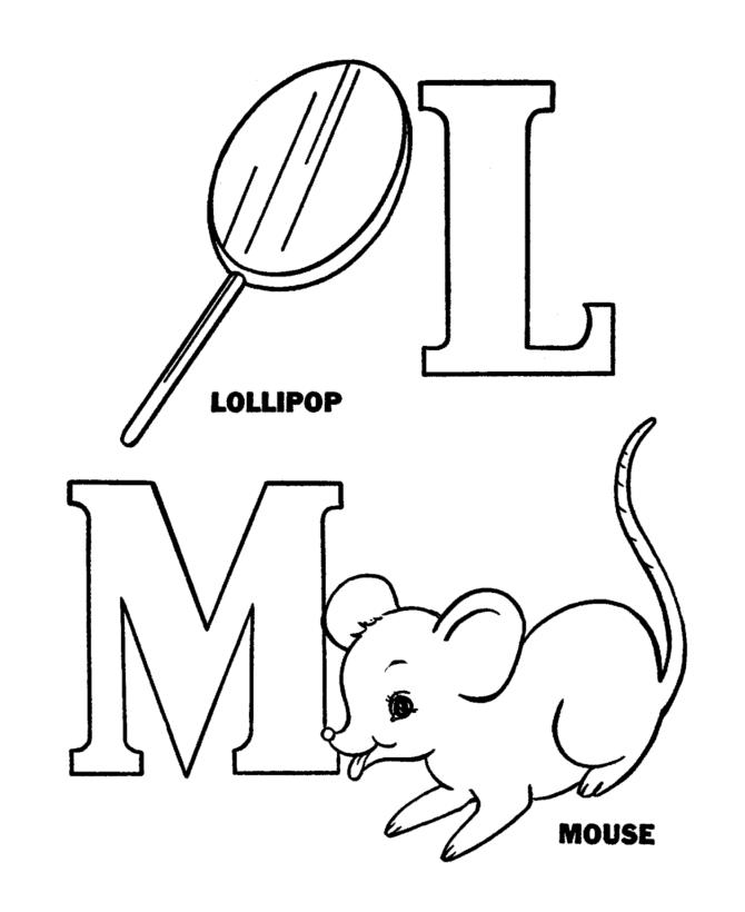 ABC Pre-K Coloring Activity Sheet | Letters L-M 