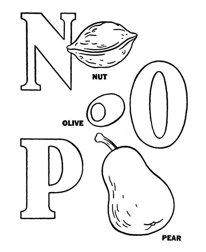 ABC Pre-K Coloring Activity Sheet | Alphabet Letters N-O-P 