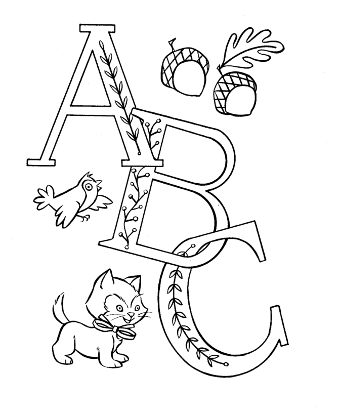 ABC Pre-K Coloring Activity Sheet | Letters A-B-C 