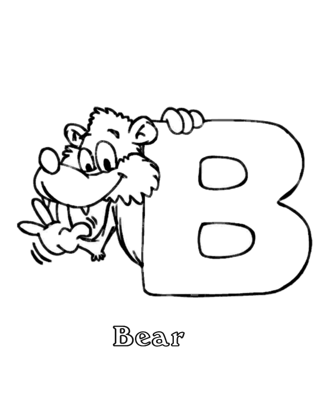 ABC Pre-K Coloring Activity Sheet | Letter B - Bear