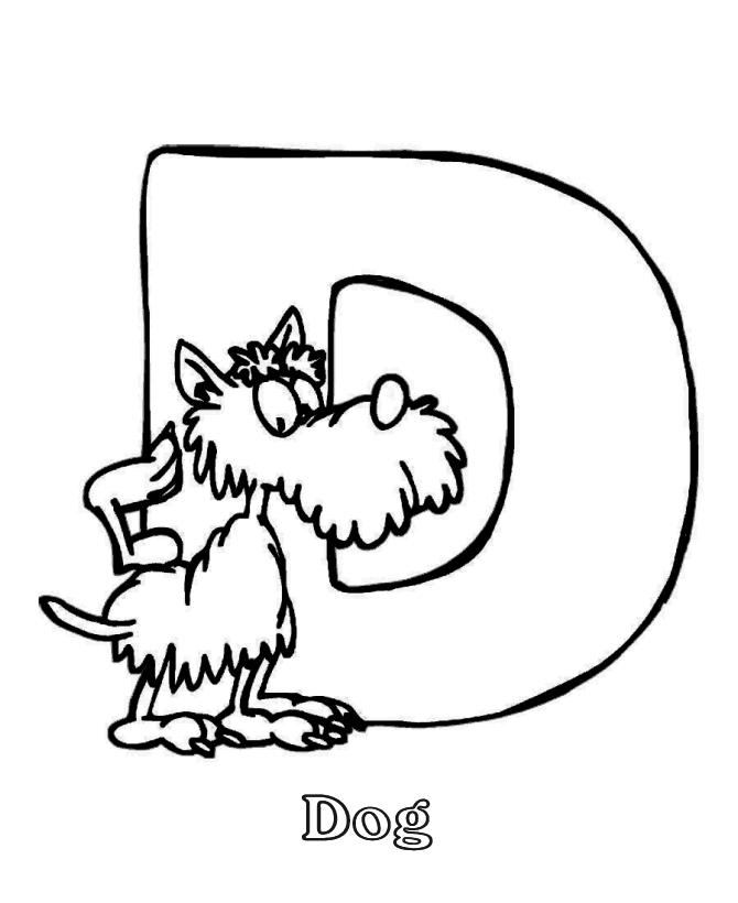 ABC Pre-K Coloring Activity Sheet | Letter D - Dog