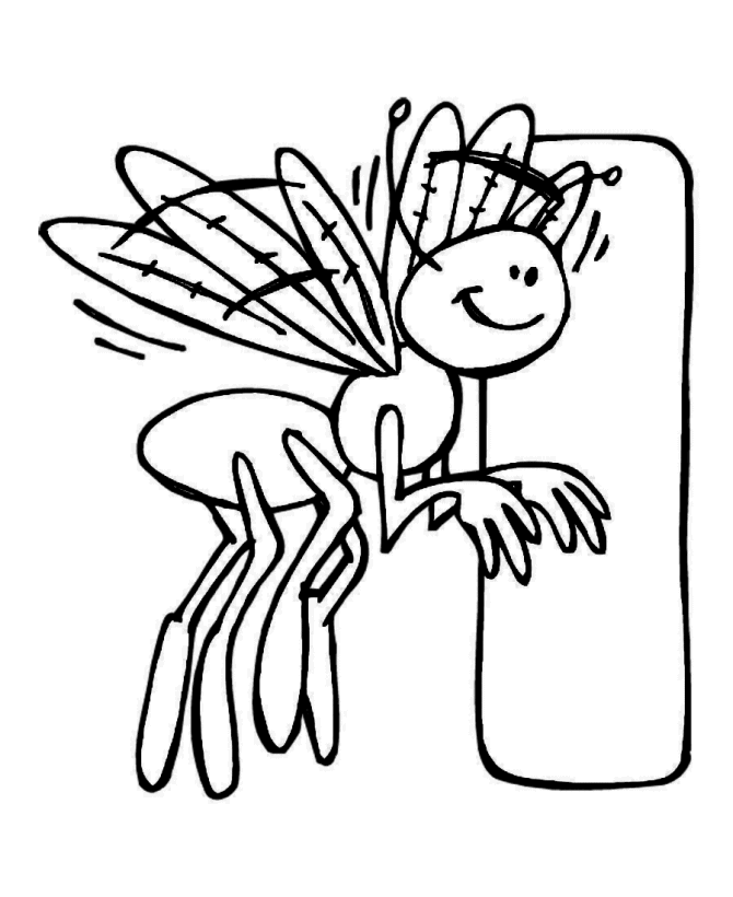 ABC Pre-K Coloring Activity Sheet | Letter I - Insect