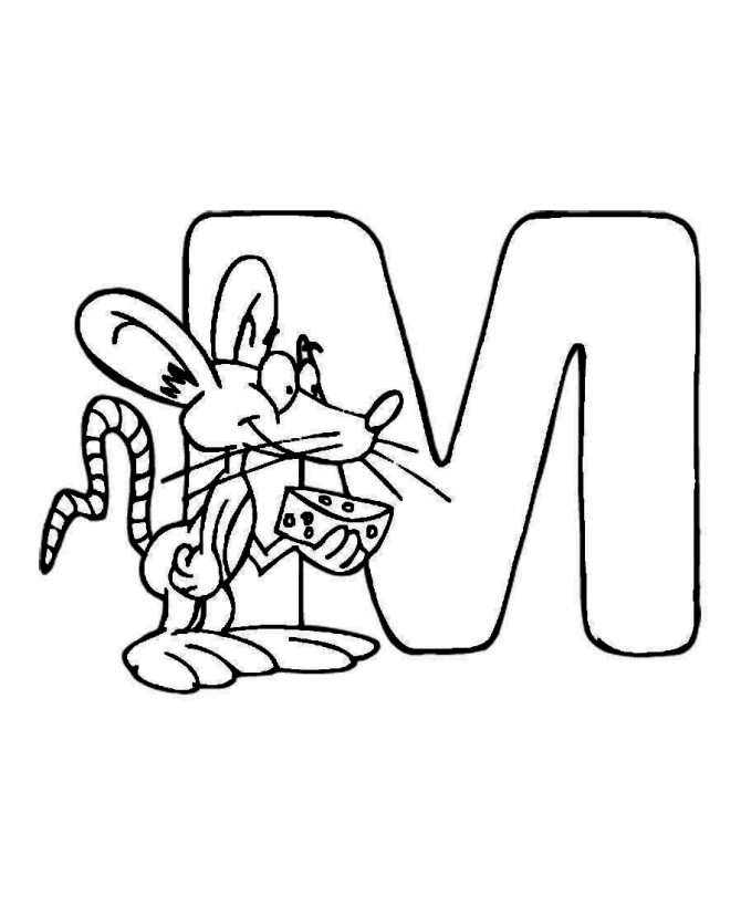 ABC Pre-K Coloring Activity Sheet | Letter M - Mouse