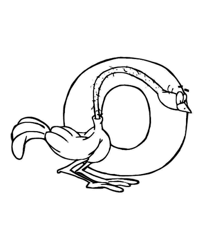 ABC Pre-K Coloring Activity Sheet | Letter O - Ostrich