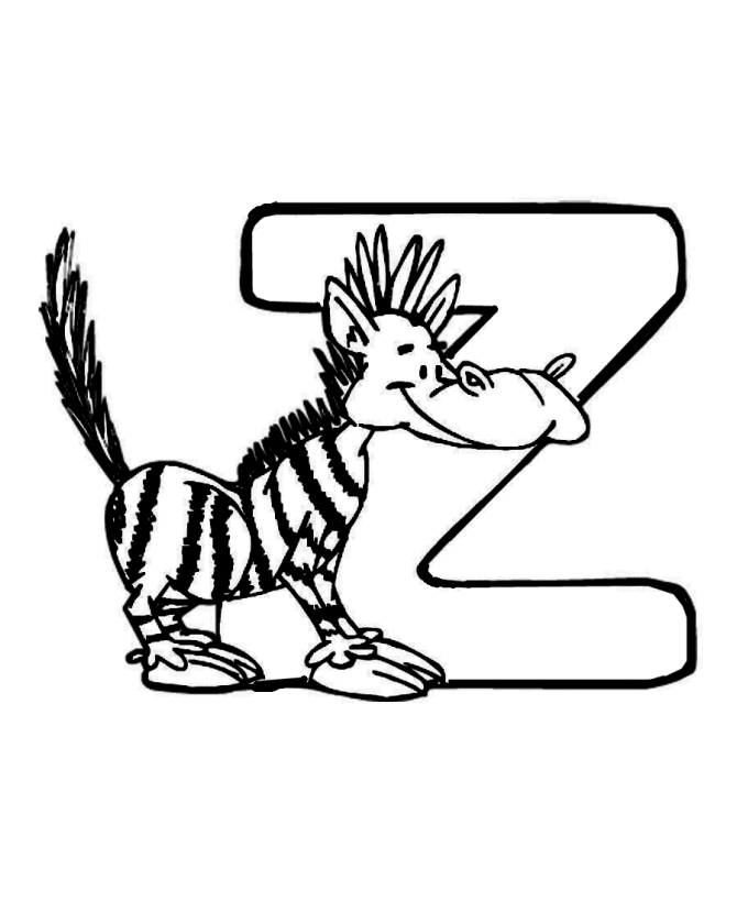 ABC Pre-K Coloring Activity Sheet | Letter Z - Zebra