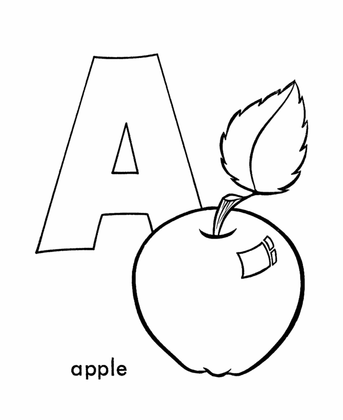 ABC Pre-K Coloring Activity Sheet | Letter A - Apple