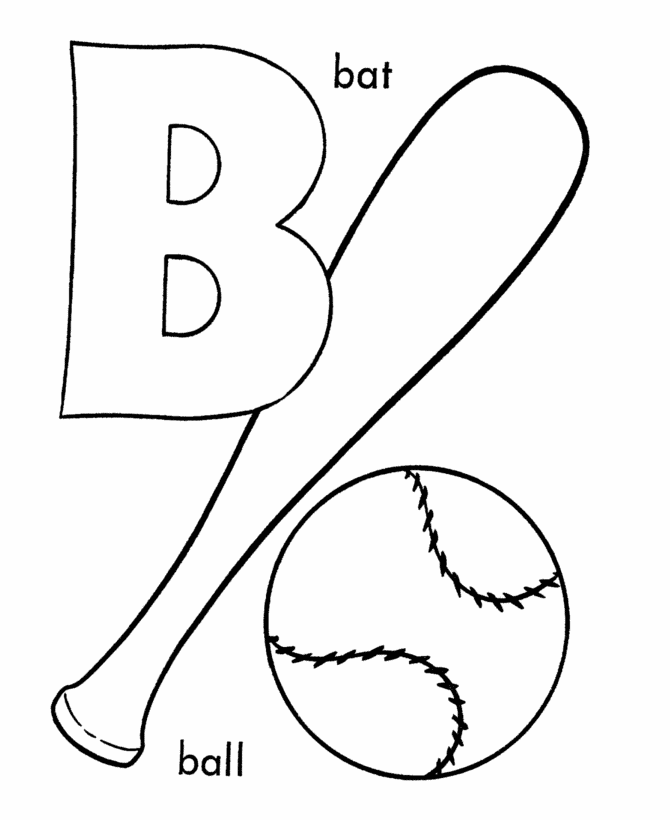 ABC Pre-K Coloring Activity Sheet | Letter B - Bat
