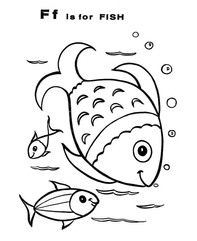 ABC Pre-K Coloring Activity Sheet | F is for Fish