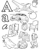ABC Alphabet Words Coloring Pages 