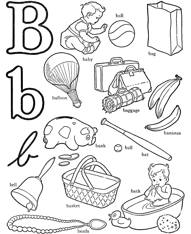 b coloring pages for kids - photo #50
