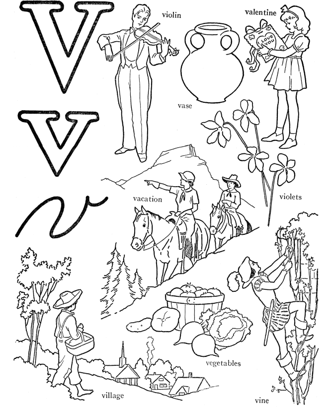 v is for volcano coloring pages