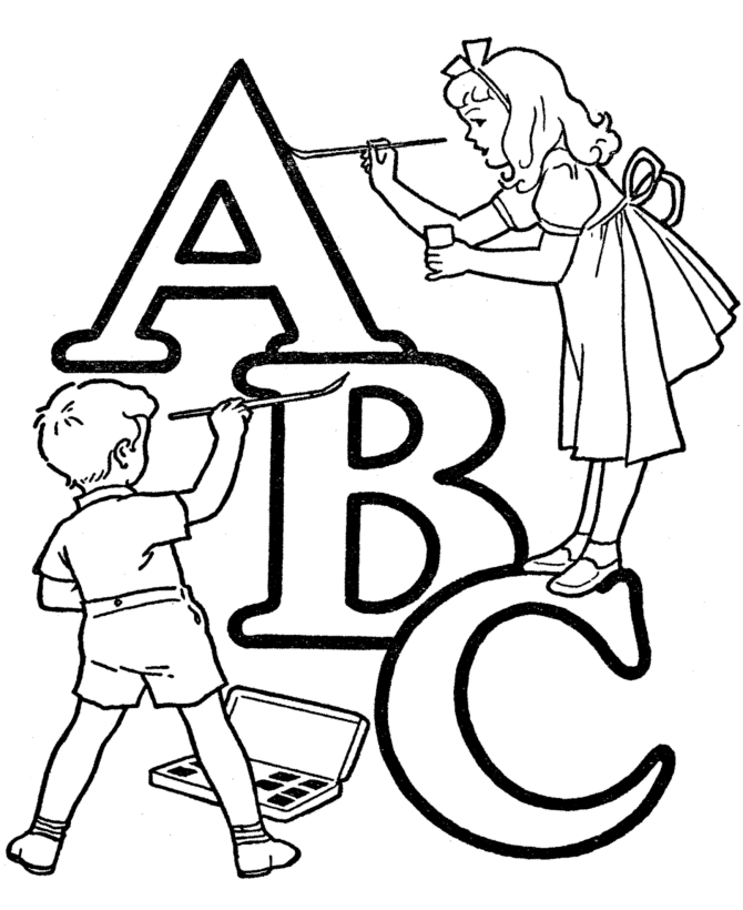 ABC Alphabet Words Coloring Activity Sheet | Letter ABC Bonus Page 