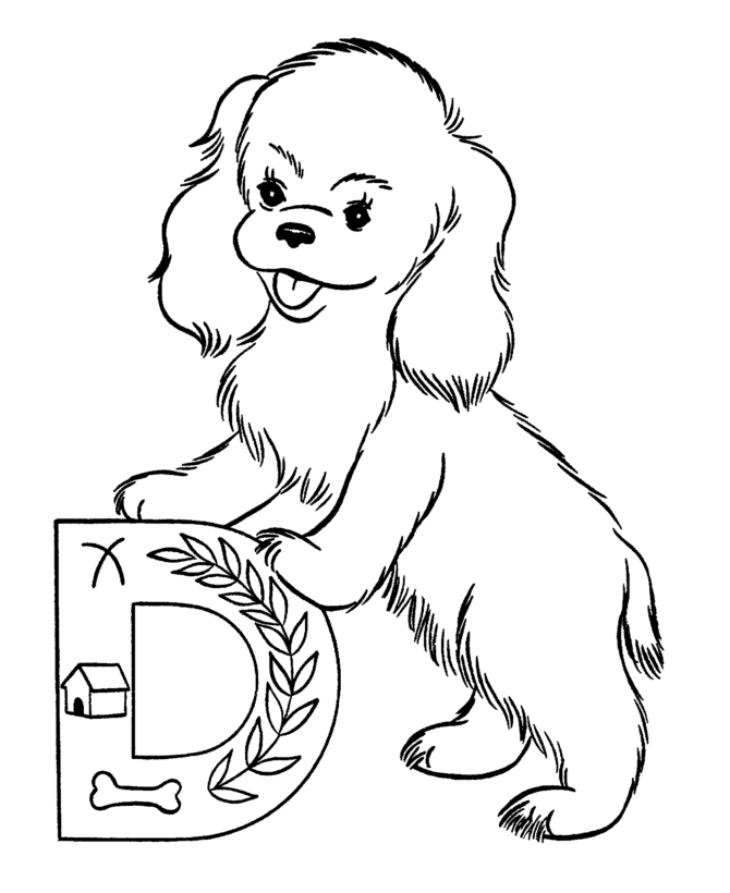 ABC Alphabet Coloring Sheets - ABC Dog - Animal coloring page Sheets