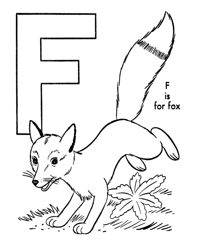 ABC Coloring Activity Sheet | Fox - Animal coloring page