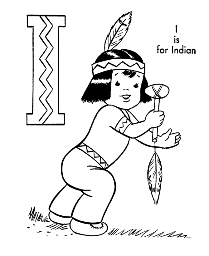 ABC Coloring Activity Sheet | Indian Boy - Characters coloring page