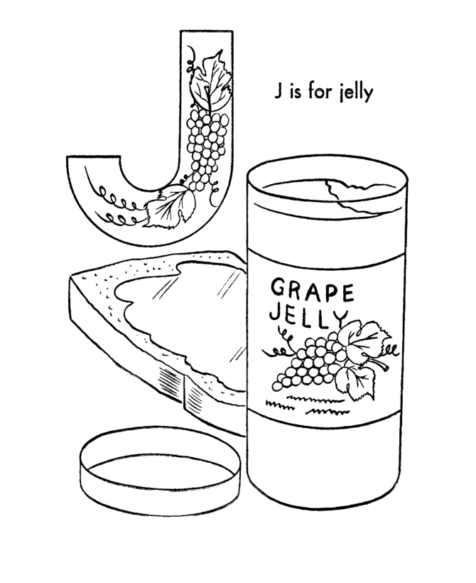 j is for jelly bean coloring pages - photo #26