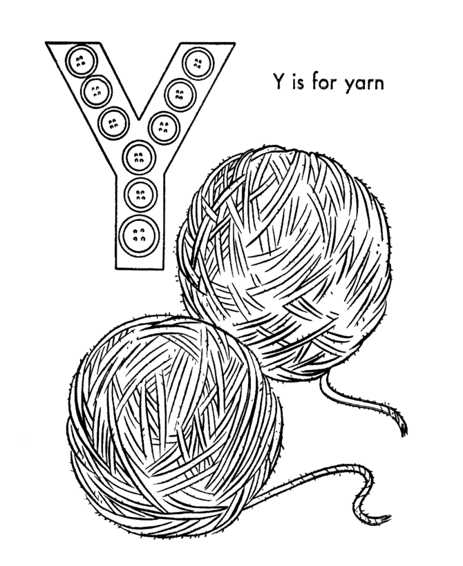 ABC Coloring Activity Sheet | Yarn - Objects coloring page