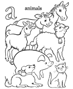 Letter A for Animal - Farm Alphabet Coloring Pages - ABC's coloring pages