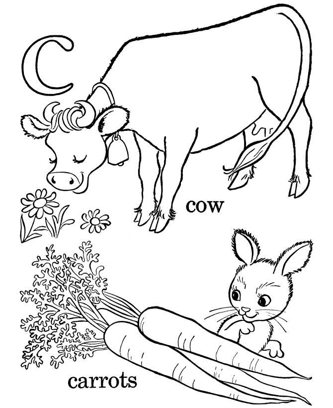 Farm Alphabet ABC Coloring page - Letter c (lc)