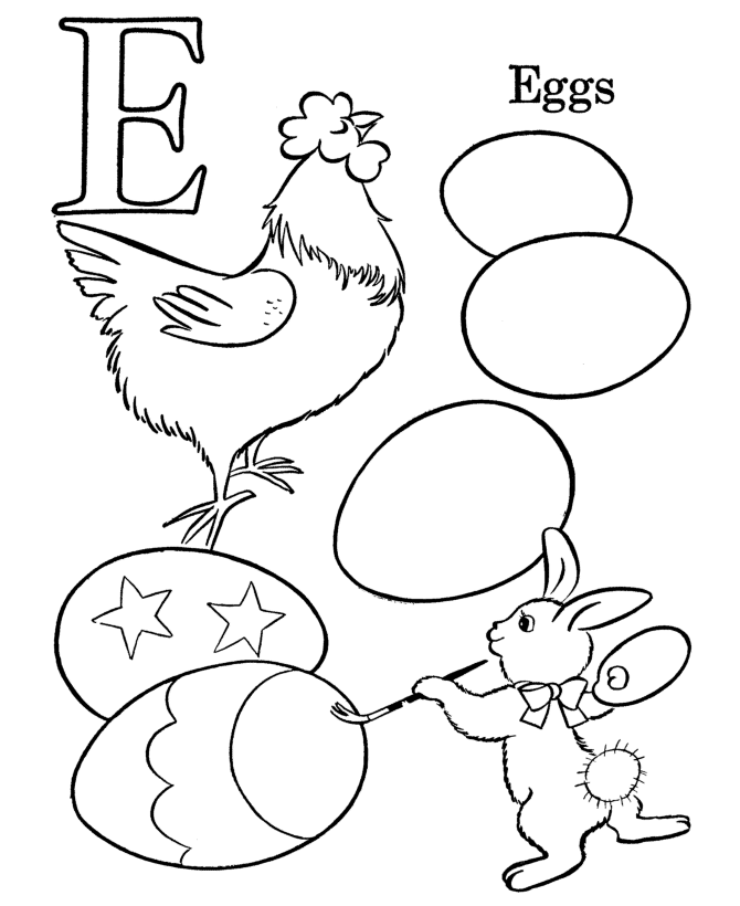 e coloring pages preschool - photo #9