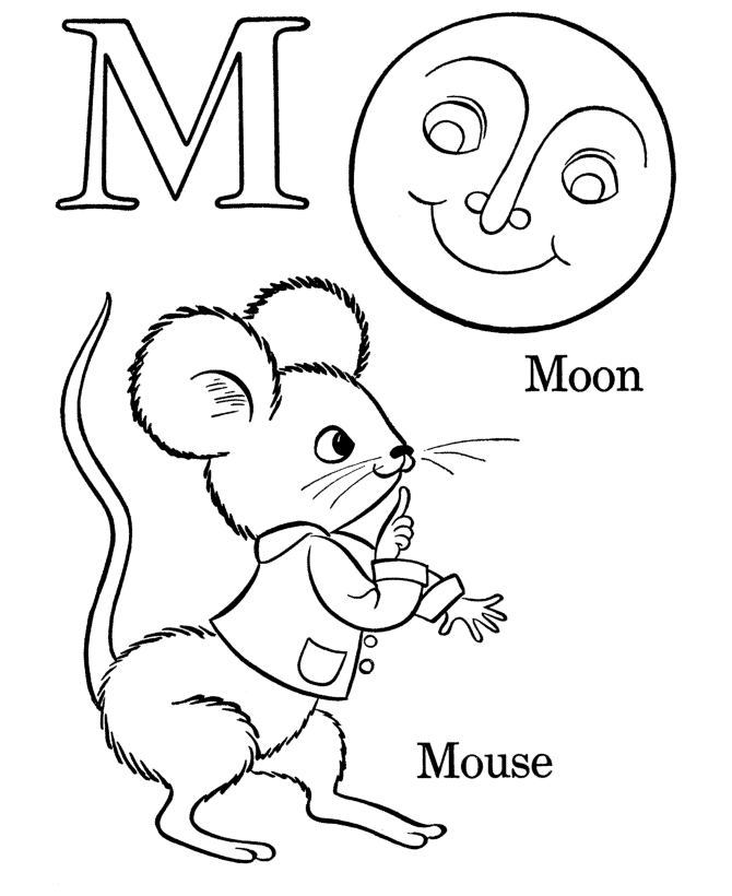 m for mouse coloring pages - photo #38