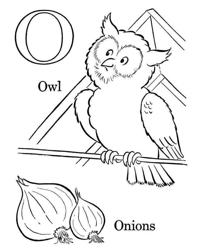 Farm Alphabet ABC Coloring page | Letter O