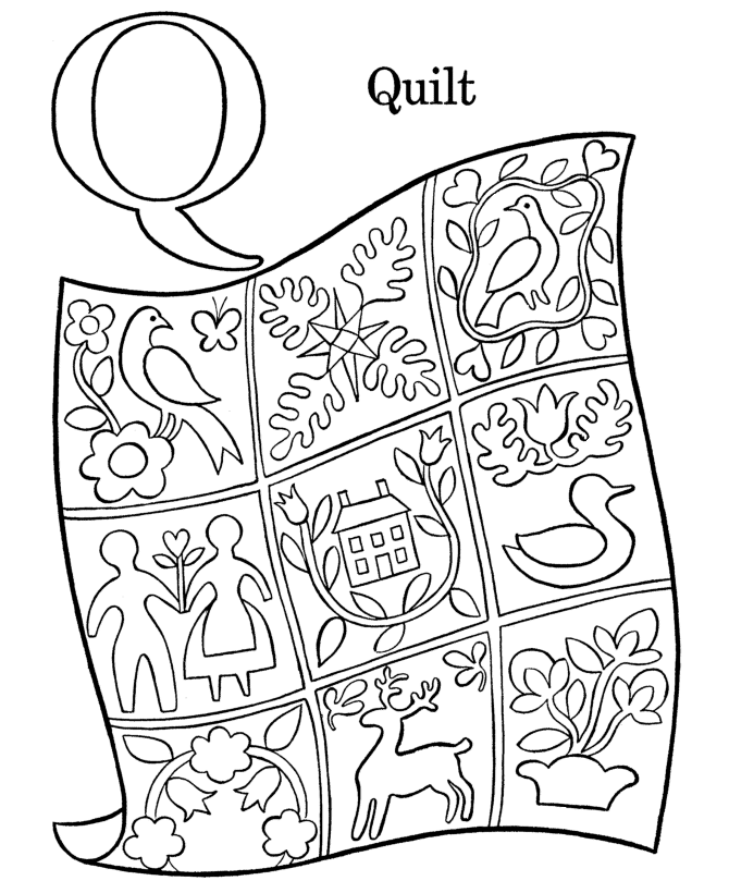 Farm Alphabet ABC Coloring page | Letter Q