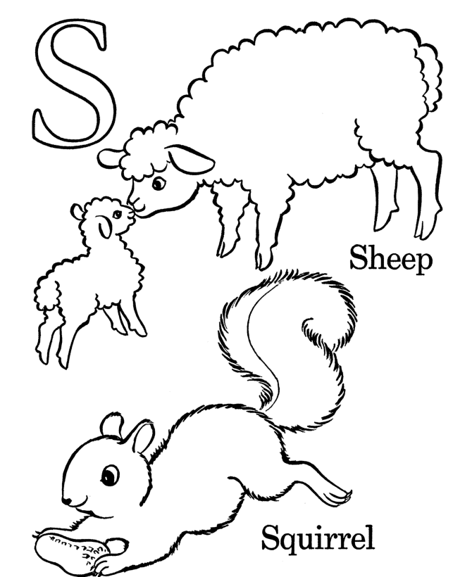 Farm Alphabet ABC Coloring page | Letter S