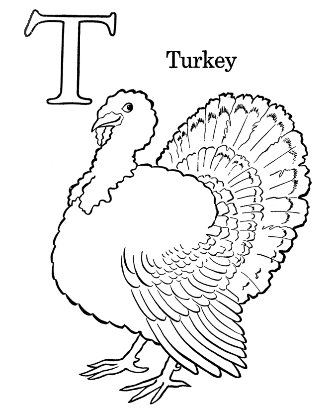 Farm Alphabet ABC Coloring page | Letter T