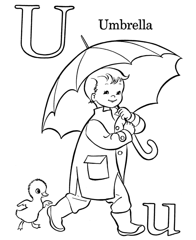 Farm Alphabet ABC Coloring page | Letter U