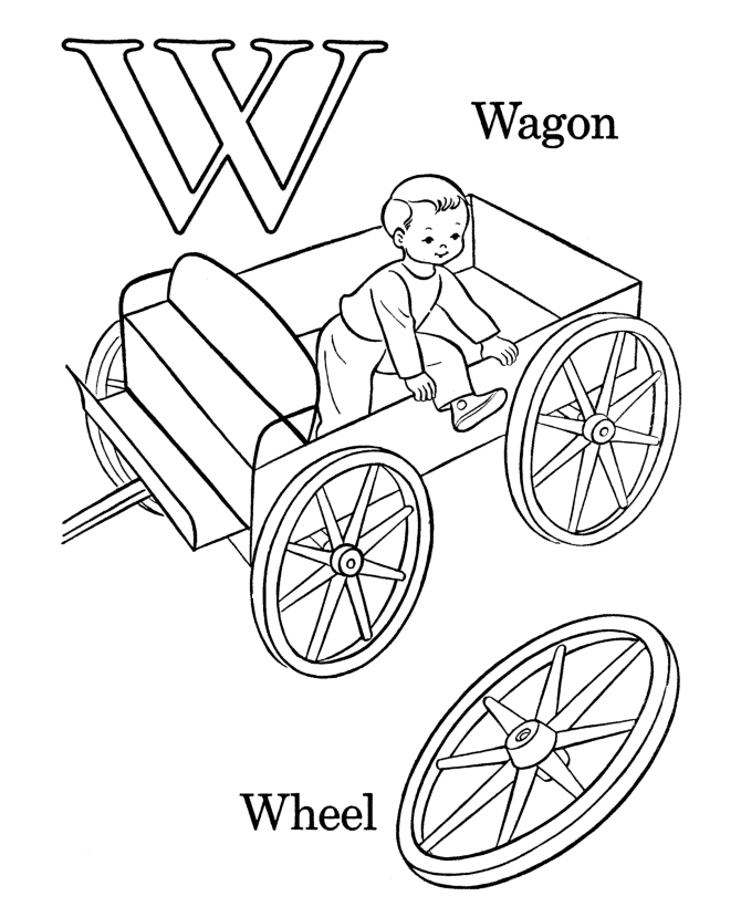 Farm Alphabet ABC Coloring page | Letter W