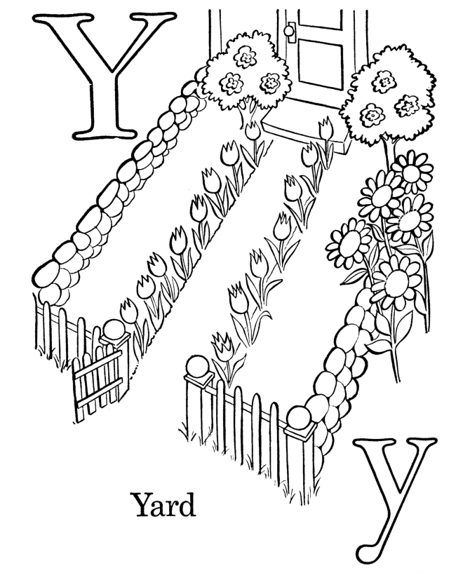 Farm Alphabet ABC Coloring page | Letter Y