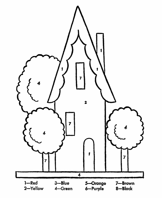 colour by numbers coloring pages